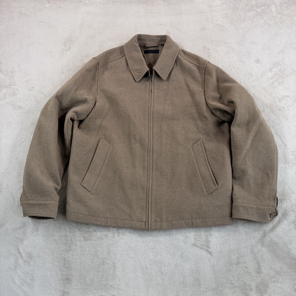 Uniqlo Single Collar Short Blouson Jacket in Brown Men Large Minimal Preppy NWOT